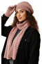 Women's Winter Knitted Beanie, Scarf and Gloves Set - 3