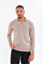 Men's Half Zip Polo Neck Knit Sweater - 7