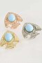 Fish Turquoise Stone Ring - 2