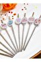 10 Pieces Bride to Be Bachelorette Themed Silver Metallic Paper Straws - 4