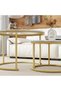 Coffee Table Set of 2, Round End Tables for Living Room, Modern Black Nesting Tables, Farmhouse Wood - 6