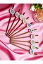 10 Pieces Bride to Be Bachelorette Themed Copper Rose Gold Metalized Paper Straws
