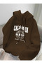 California Printed Sweatshirt Hoodie Pocket Detail Comfortable Hoodie with Knitted Fabric
