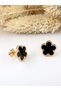 Non-Tarnish Steel Minimal Nail Model Clover Earrings - Children's Earrings 1.1 cm 4 Color Options - 2