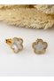 Non-Tarnish Steel Minimal Nail Model Clover Earrings - Children's Earrings 1.1 cm 4 Color Options - 2