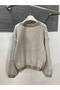 Off-Shoulder Oversize Thessaloniki Plaid Knit Patterned V-Neck Cardigan Sweater Glz045 - 2