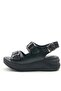 Women's Black Comfort Orthopedic Sole Buckle Sandals - 5