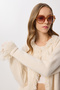 Fringed Knitwear Cardigan Lki̇0040 Bone