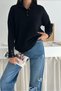 Stand Collar Half Placket Button Soft Textured Knitwear Sweater Aw25Kz0021 - 3