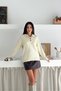 Stand Collar Half Placket Button Soft Textured Knitwear Sweater Aw25Kz0021