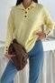 Stand Collar Half Placket Button Soft Textured Knitwear Sweater Aw25Kz0021 - 3