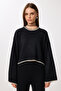 Contrast Stripe Sweater Pants Set Li̇y0003 Black - 4