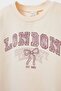 E8919 Beige Baby Girl Crew Neck Printed Sweatshirt - 2