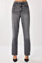 Straight High Waist Jeans Lut0024 Anthracite - 3