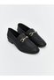Leather Look Metal Applique Detailed Women's Loafer Shoes