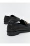 Leather Look Metal Applique Detailed Women's Loafer Shoes - 4