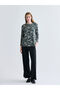 New Season Crew Neck Patterned Women's Blouse - 2