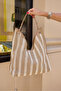 Prades Women's Beige White Net Detail Shoulder Bag - 4