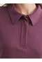 Burgundy Polo Neck Women's T-Shirt - 3