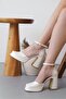 Women's Special Design Ankle Strap Platform Comfortable Heeled Evening Dress Wedding Shoes