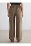 Wide Leg Women's Trousers with Elastic Waist - 4