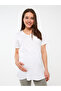 Lcwaikiki Maternity V-Neck Solid Short Sleeve Maternity T-Shirt - 2