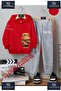 Children's Unisex Custom Printed Hoodie and Sweatpants Set with the Text: "Bear Brown Real Hat-Carrying".