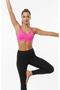 Neon Cross Strap Bra with Chest Pads Sports Pink Bustier - 6