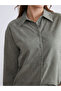 Two Mt Shop Quality Lcw Modest Khaki Suede Look Women's Shirt Tunic - 4