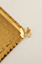 Dolce Gold Stainless Patterned Square Corner Single Serving Tray with Butterfly Detail for Coffee and Tea - 2