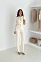 Large Rose Button-Detail Knit Top and Bottom Set AW25AU0001 - 5