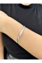 Curved Sparkle Non-Tarnish Steel Stone Bracelet - 2