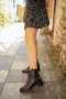 80250 Real Leather Thick Heeled Zippered Boots with Knit and Buckle Detail - 3