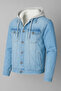 Men's Fur Oversized B.Blue Hooded Denim Jacket - 5