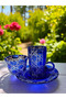 Cut Crystal Glass Tea and Mirra Set - Arabic Coffee Set Tea Set 18 Pieces for 6 People