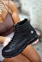 19350 Genuine Leather Lace-Up-Zipper Orthopedic Flat Sole Ankle Boots