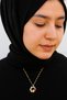 Daisy Figured Zircon Stone Gold Color Chain Women's Necklace Non-Tarnish Steel Necklace - 5