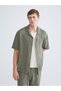 Ozmarka New Season Comfortable Fit Resort Collar Short Sleeve Muslin Men's Shirt