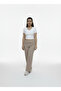 Selanik Twill Fabric Winter, Elegant, Wide Leg, High Waist, Comfortable Pants - 3
