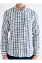 Regular Fit Long Sleeve Plaid Dobby Men's Shirt - 3