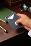 Navy Blue Men's Wallet Genuine Leather Money Clip Vintage Card Holder - 7