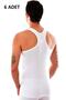 Tutku-Erkek 6-Piece White Ribbed Sports Undershirt Mrt0118B6 - 2