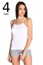 Tutku-Women's White 4-Pack Rope Strap Undershirt Elf568T0135Ccm4 - 2