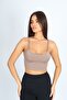 حمالة صدر رياضية ذات حمالة بلون بني حليبي من Crop Fit - 2