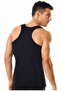 Tutku-Men's Black Strappy Ribbed Sports Undershirt - 2