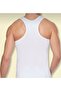 Tutku-Men's White 3-Pack Cotton Ribbed Sports Athlete Undershirts - 2