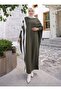 Knitwear Hijab Dress - Khaki - - 4