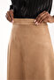 Women's Hijab Suede Flared Maxi Skirt - 5