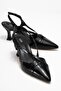 Black - Snake Pattern Women's Open-Back Heeled Shoes