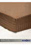 King Striped Fitted Elastic Bedsheet with 2 Pillow Case 200 x 200 Cm (Coffee Brown) - 4